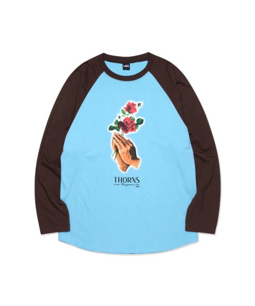 ★21-22AW新作★LMC★THORNS PRAYING ROSE LONG SLV RAGLAN TEE LMC LMC THORNS ICARUS LONG SLV TEE burgundy | International