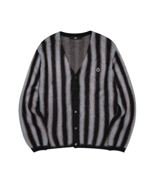 MUSINSA | LMC LMC VERTICAL STRIPED MOHAIR CARDIGAN black