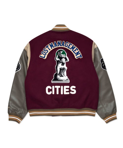 MUSINSA | LMC LMC TEAM WOOL VARSITY JACKET burgundy