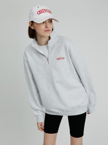 Green Club Half Zip-Up_Light Gray (Long)