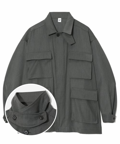 MUSINSA | PARTIMENTO Tidy Hidden BDU Jacket Charcoal