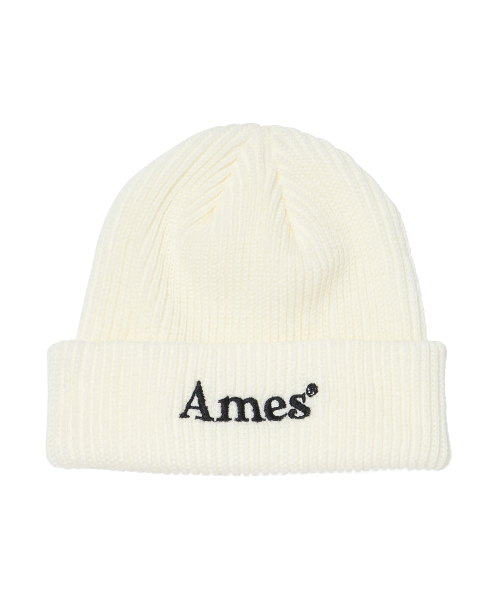 아메스 월드와이드(amesworldwide) BASIC LOGO BEANIE WHITE