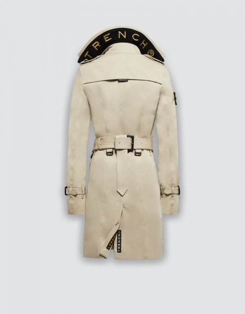Приталенный тренч (STONE/BLACK/GOLD)