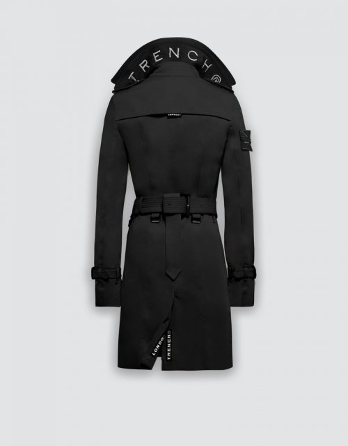 Приталенный тренч (BLACK/BLACK/SILVER)