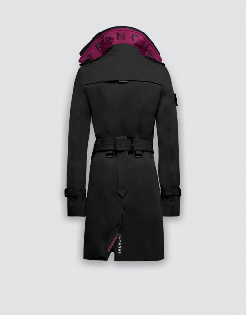 Приталенный тренч (BLACK/PINK/BLACK)
