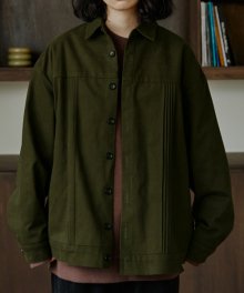 unisex pin tuck jacket khaki