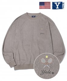 TERRY EMBROIDERY TENNIS CREWNECK BEIGE