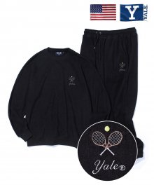 TERRY EMBROIDERY TENNIS SET UP BLACK