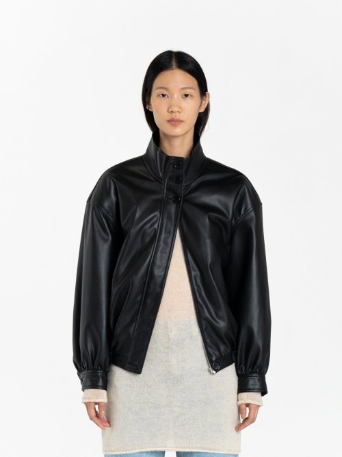 AMOMENTOアモーメント ブルゾン VEGAN LEATHER