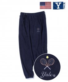 TERRY EMBROIDERY TENNIS PANTS NAVY