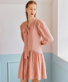 핑크 라니 리본 타이 드레스 / PINK LANI RIBBON TIE DRESS