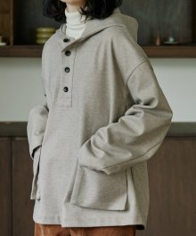 unisex hood anorak oatmeal