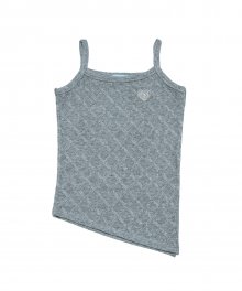 Unbalance slit sleeveless Top [Gray]