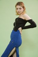 비피피(BFEEP) paisley lace long skirt _ blue