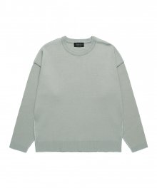 Contrast Outline Knit - Mint Grey