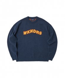 WAVY LOGO KNIT SWEATER (NAVY)