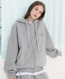 [UNISEX] SECTOR LOGO EMBLEM HOODIE ZIPUP_GRAY