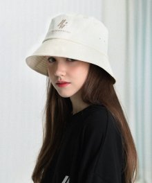 [UNISEX] BASIC LOGO BUCKET HAT_BEIGE