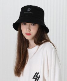 [UNISEX] BASIC LOGO BUCKET HAT_BLACK