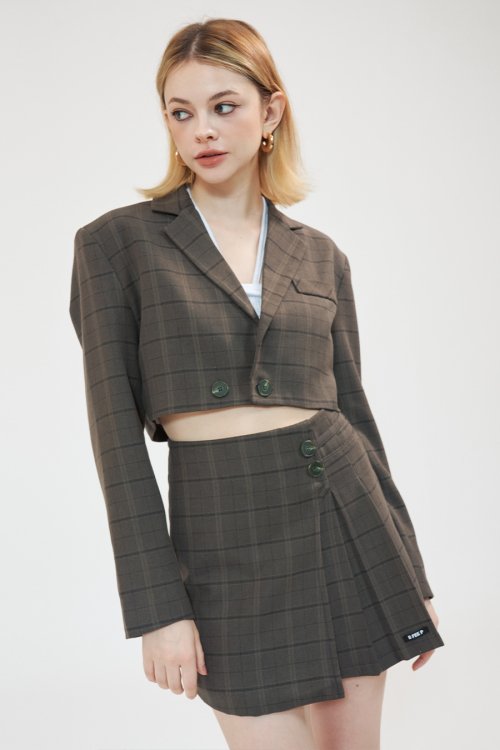check укороченный jacker_khaki коричневый