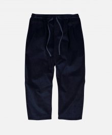 CORDUROY RELAX SET-UP TWO TUCK PANTS _ NAVY