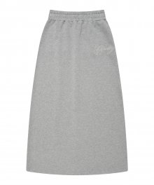 C LONG SLIT JERSRY SKIRT_GREY