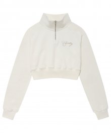 C HIGH-NECK ZIP-UP CROP TOP_WHITE