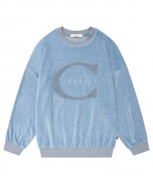 C LOGO BOUCLE EMBROIDERY TOP_SKY BLUE