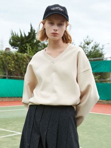Cotton V-neck sweatshirt