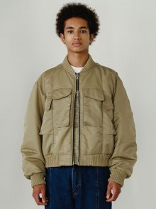 4 POCKET BOMBER JACKET Beige