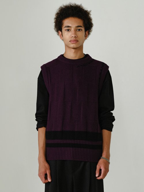 JAGG STITCH KNIT жилет Purple