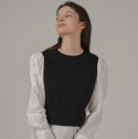 웬스데이딜라잇(WE'DEE) Black vest ponit long sleeve shirt