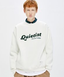 QT 로고 스웨트 셔츠-크림