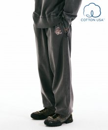 US Cotton Monogram Track Pants Black