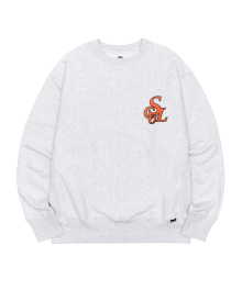 US Cotton Monogram Crewneck White Melange