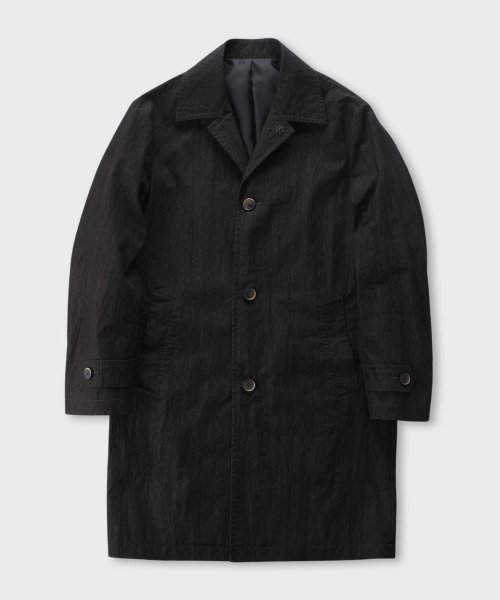 Тренч из смесового хлопка с воротником [Black]