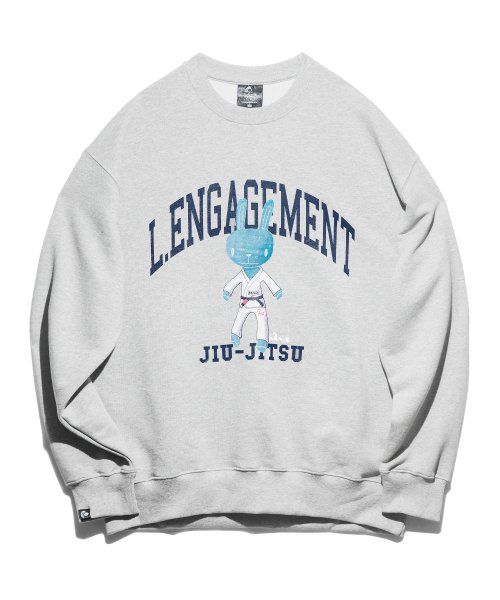 MUSINSA | LENGAGEMENT Arch Jiu Jitsu Rabbit Sweatshirt [Gray-Blue]