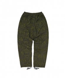 FLORAL JACQUARD PANTS (KHAKI)