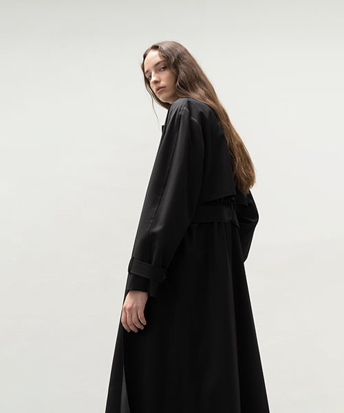 BACK SHIRRING TRENCH CT (черный)