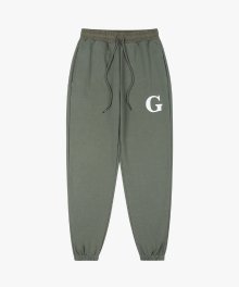 WHO KNOWS G LOGO WOVEN MIXED JOGGER PANTS - KHAKI