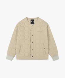 CIRCLE QUILTED CARDIGAN - BEIGE