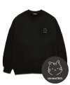 고양이 오버핏  맨투맨 (VNCTS408) 블랙