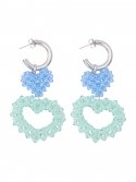 스윙셋(SWINGSET) Double Heart Beads Earrings (Mint)