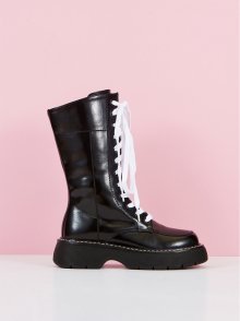 Vintage Lace-up Boots (Black)