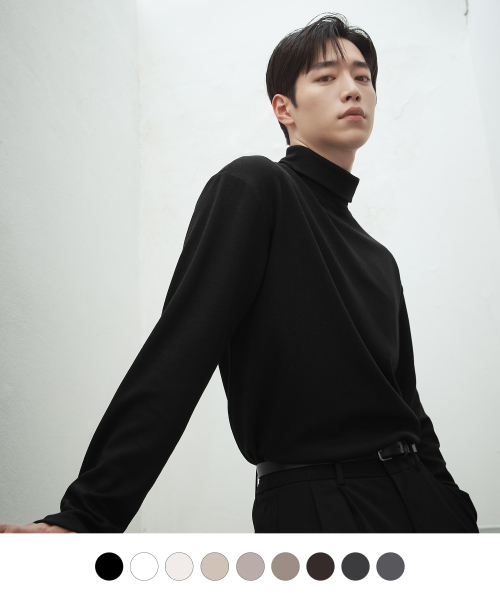 드로우핏(drawfit) 터틀넥 니트 티셔츠 SET