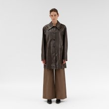 faux leather crack coat (brown)