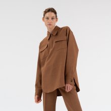 zip pocket shirt (camel)