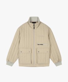 VERTICAL QUILTED JACKET - BEIGE