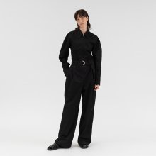 zip long sleeve jumpsuit (black)