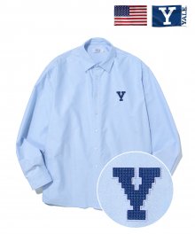 (GOLF COLLECTION) EMBROIDERY Y LOGO PIXEL SHIRTS BLUE